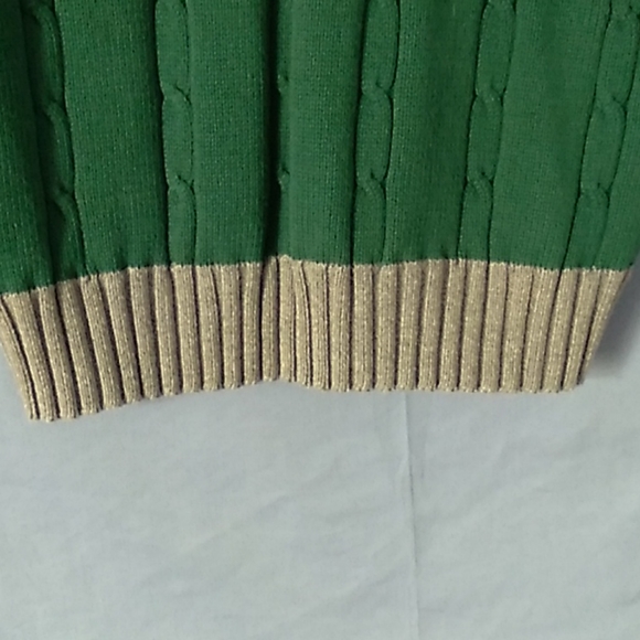 Handsome NWT Boy's 16/18 Nautica beautiful deep green sweater/gray trim - Picture 4 of 9